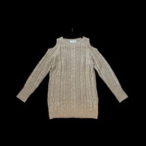 Anthropologie John + Jenn Cable Knit Cold Shoulder Tunic Sweater - Size S